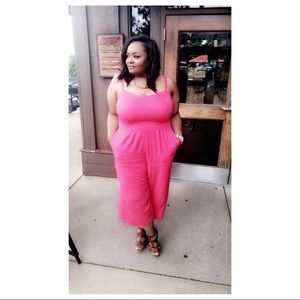 Coral Challis Culotte Jumpsuit